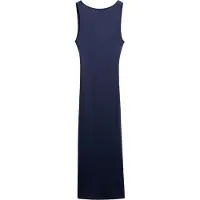 Superdry for woman. W8011951A Midi dress with braided navy jersey back (XL), Casual, Cotton, Sleeveless / Straps