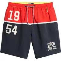 Superdry for man. M3010249A 43.2 cm swimming costume with navy nautical logo (S), Beachwear, Recycled Polister, Sustainable