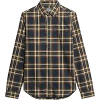 Superdry for man. M4010737A Organic cotton shirt in vintage navy check (S), Casual, Long sleeve, Sustainable