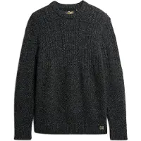 Superdry for man. M6110638A Braided knitted jumper Jacob dark grey (S), Casual, Acrylic, Sustainable