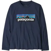 Patagonia K's L/S P-6 Logo T-Shirt New Navy - L
