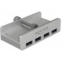 DeLOCK – External USB 3.0 4 Port Hub with Locking Screw, silver (64046)