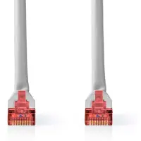 Nedis CAT6 Verkkokaapeli | RJ45 uros | RJ45 uros | SF/UTP | 5.00 m | Pyöreä | PVC | Harmaa | Label