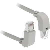 DeLOCK – Network cable RJ45 Cat.6A S/FTP upwards/downwards angled 2m, grey (85872)