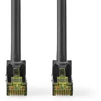 Nedis CAT7 verkkokaapeli S/FTP RJ45 uros RJ45 uros 15.0 m Snagless Pyöreä LSZH Musta Label