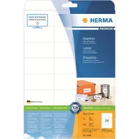 Herma 4390, Valkoinen, Itse kiinnittyvä tulostintarra, A4, Paperi, Laser/Inkjet, Kiinteä