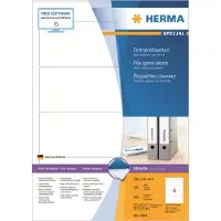 Herma 4284, Valkoinen, Itse kiinnittyvä tulostintarra, A4, Paperi, Laser/Inkjet, Kiinteä