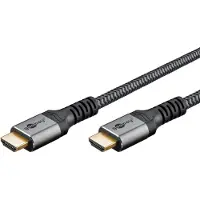 Goobay Ultra High Speed HDMI Cable, 2 m, Sharkskin Grey - Cable length 2 m