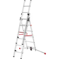 Hailo Yhdistelmäportaat S100 ProfiLOT / alumiini / 2x6+1x5 askelmat