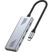 Gembird 4-port USB-C 3.2 (Gen 2) Type-C hub USB hub - 4 porttia - USB 3.2 - Harmaa