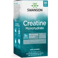 Swanson Health Kreatiinimonohydraatti, Maustamaton – 30 annospussia