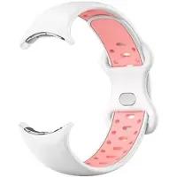 CaseOnline Twin kellon ranneke Google Pixel Watch 3 (41mm) - Valkoinen/vaaleanpun
