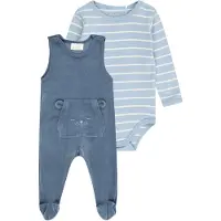 Fixoni Body Ls W.velour Romper - Blue - 50