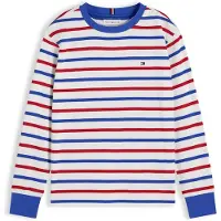 Tommy Hilfiger Paita 'Essential Stripe Relaxed Long Sleeve' sininen / punainen / valkoinen