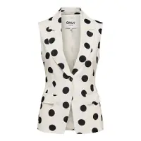 ONLY Onlviesta S/L Linen Bl Waistcoat Tlr - Cream - 38