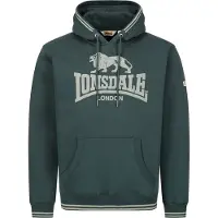 Lonsdale Collegepaita 'Outwood' tummanvihreä / offwhite