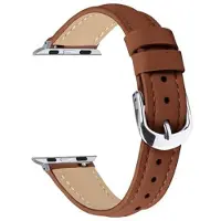 Mtp Products Apple Watch Series 11/10/9/8/SE 3/SE (2022)/7/SE/6/5/4/3/2/1 ohut nahkahihna - 42mm/41mm/40mm/38mm - ruskea