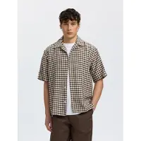 Selected Slhrlxfinley Check Ss Shirt - Brown - XXL