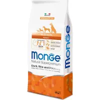 Monge Superpremium Dog Dry Dog Natural Superpremium Spec. Line All Breeds Adult kuivaruoka koirille ankan kanssa, 12 kg