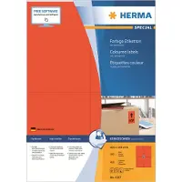 Herma 4397, Punainen, Itse kiinnittyvä tulostintarra, A4, Paperi, Laser/Inkjet, Kiinteä