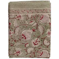 Chamois - Pomegranate Pellava pöytäliina 150x350 cm Vihreä/Valkoinen