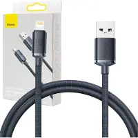 Baseus Crystal Shine USB-Lightning-kaapeli, 2.4A, 1.2m (musta)