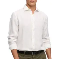 Superdry for man. M4011103A Riviera Linen Shirt white (XXL), Casual, Long sleeve