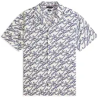 Tommy Hilfiger Linen Camp Collar Sslv Swimshop - Navy - L