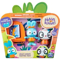 Spin Master Brave Bunnies Dzielne Króliczki Zestaw malarski ze stojakiem dla Boo Rabbit i Bao Panda 2 figurki i płótno dla dzieci od 3 lat (6064186)