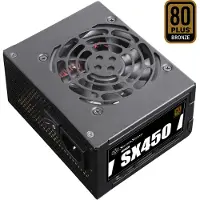 Silverstone 450W SX450-B, SFX-virtalähde, 80 Plus Bronze, musta