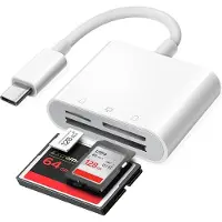 NÖRDIC USB-C-kortinlukija, 3-paikkainen CF, SD, MicroSD UHS-I