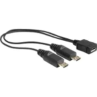 DeLOCK USB-jakajakaapeli, 1xMicro B na - 2xMicro B ur, 20cm, musta