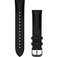 Garmin Armband med snabbfäste (20 mm). Svart läder med borstade skiffergrå de