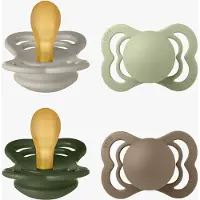 BIBS Supreme Tutti 4-pack Luonnonkumi Koko 1, Sand/Sage/Hunter Green/Dark Oak