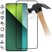 Mtp Products Xiaomi Redmi Note 13 Pro+ Koko Peittävä Panssarilasi - 9H - Musta Reuna