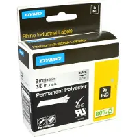 Dymo – Rhino Professional Markable Permanent Polyester Tape, 9mm, black text on transparent, 5.5m (18508DMO)