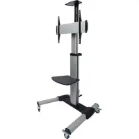 Deltaco – OFFICE liikuteltava näyttöteline, 37" - 70", 50kg, kääntyvät pyörät, harmaa (ARM-0450)
