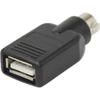 Deltaco – Sovitin PS/2 uros - USB naaras, musta (USB-81)