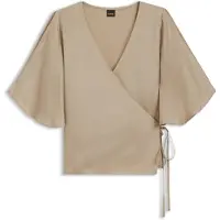BOSS for woman. 50564270 Blouse Bireni brown (40), Casual, Classic, Viscose, Short sleeve