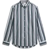 Tommy Hilfiger Paita 'Regular Fit Multicolour Stripe' smaragdi / minttu / valkoinen