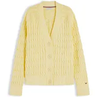 Tommy Hilfiger Neuletakki 'Cable Oversized' vaaleankeltainen