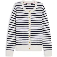 Tommy Hilfiger Neuletakki 'Fine' vaaleabeige / laivastonsininen