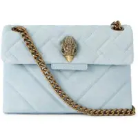 Kurt Geiger for woman. 5017382219 Turquoise suede Mini Kensington shoulder bag (OSFA), Blue, Casual
