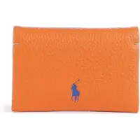 Ralph Lauren Polo Play Leather Snap Card Case - Orange - ONE SIZE
