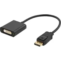 Deltaco – DisplayPort / DVI-D -kaapeli, yksilinkkinen, 0,2 m, musta (110017)