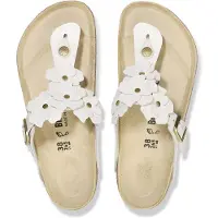 Birkenstock Varvastossut 'Gizeh Flowers 1026686' valkoinen