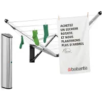 Brabantia WallFix kuivausteline 24 m suojalaatikolla Harmaa