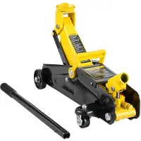 Vevor matalaprofiilinen lattiatunkki 2 tonnia (4400 paunaa), raskaaseen käyttöön tarkoitettu hydraulinen rautainen kilpa-autotunkki, hydraulinen autonostin, yksimäntäinen pikapumppu, nostokorkeus 4,9"