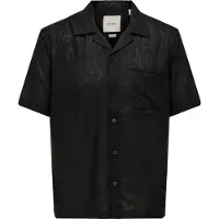 Only & Sons Onslaurence Linen Resort Collar Ss Noos - Black - XXL