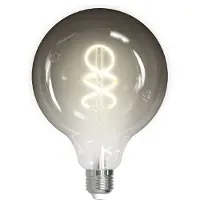 Deltaco SMART HOME LED-älylamppu, kierrekuvio, hehkulanka, E27, Wi-Fi, 2,4GHz, 5,5W, 300lm, valk.
